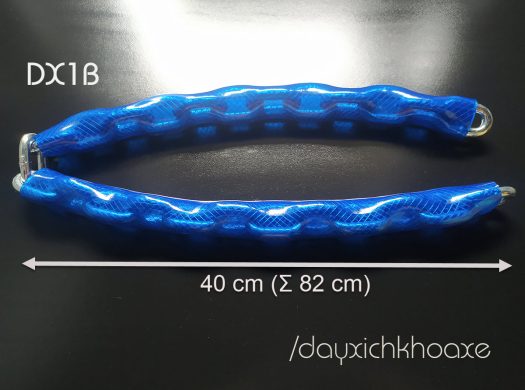 AURAE Motorcycle Chain Lock – DX1B (8 mm Galvanized Steel Chain • 3 mm PVC Cover • Blue • 82 cm)