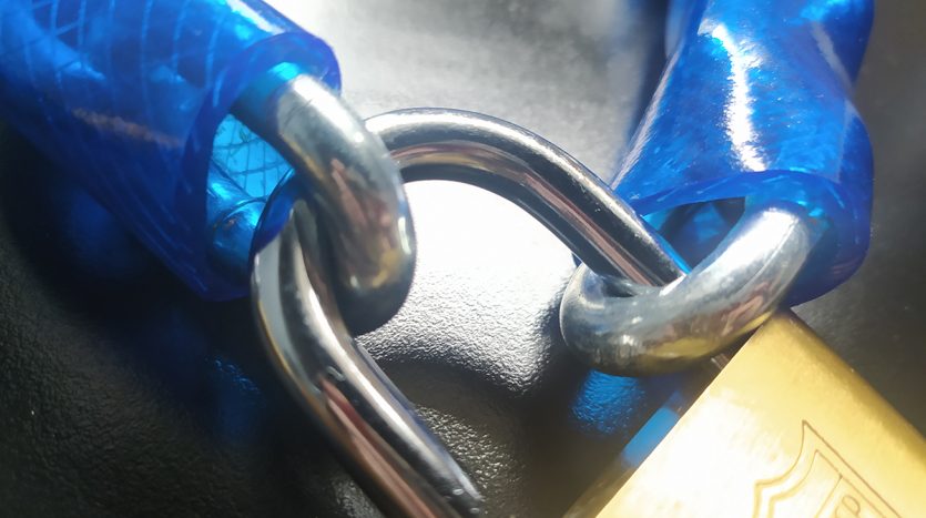 Aurae Door & Gate Chain Lock – DX3A (8 mm Chain • Blue • 3 mm PVC Cover • 50 cm)
