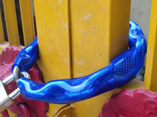 Aurae Door & Gate Chain Lock – DX3B (8 mm Chain • Blue • 3 mm PVC Cover • 58 cm)